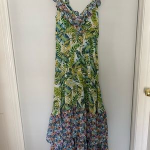 All Things Mochi tropical ruffled maxi size S